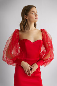 Ina with tulle cuff sleeves