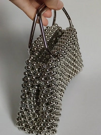 Silver clutch with handles