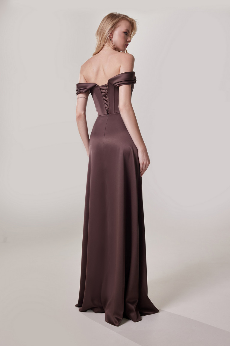 Шоколадное вечернее платье Райли - Ракурс 7