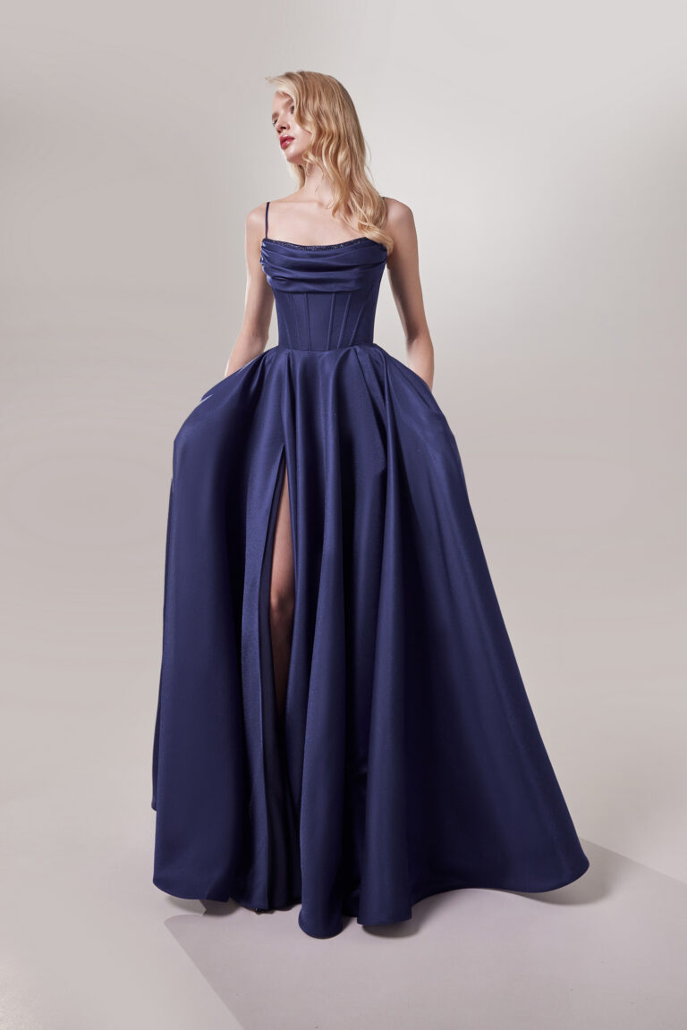 Синее вечернее платье Рианна - Текстура и детали